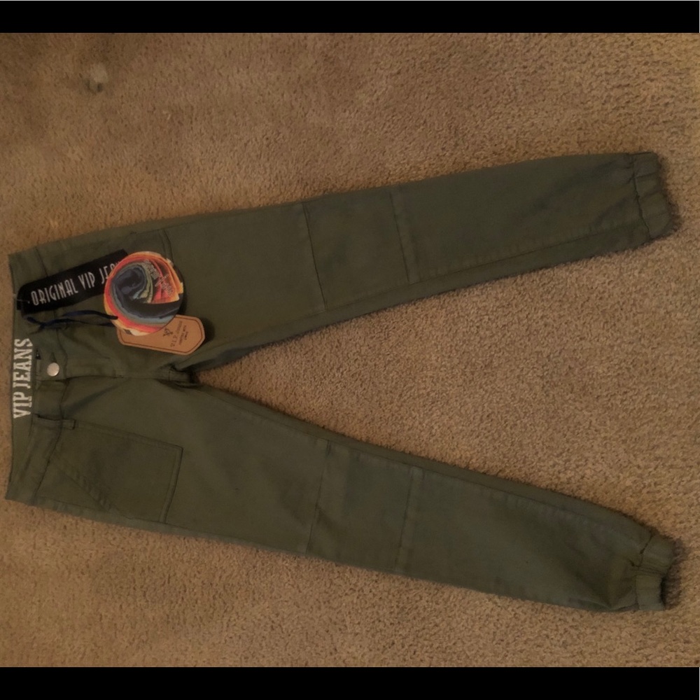Olive Green Cuffed Pants